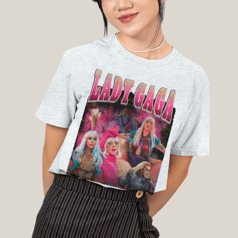 Camiseta Algodão Unissex T shirt- Lady Gaga Artista Pink
