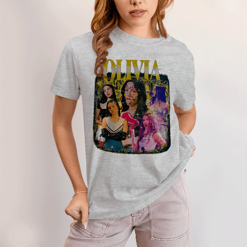 Camiseta Algodão Unissex T shirt Olivia Rodrigo Cantora Amarelo