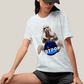 Camiseta Algodão Unissex T shirt- Lady Gaga Bola Azul