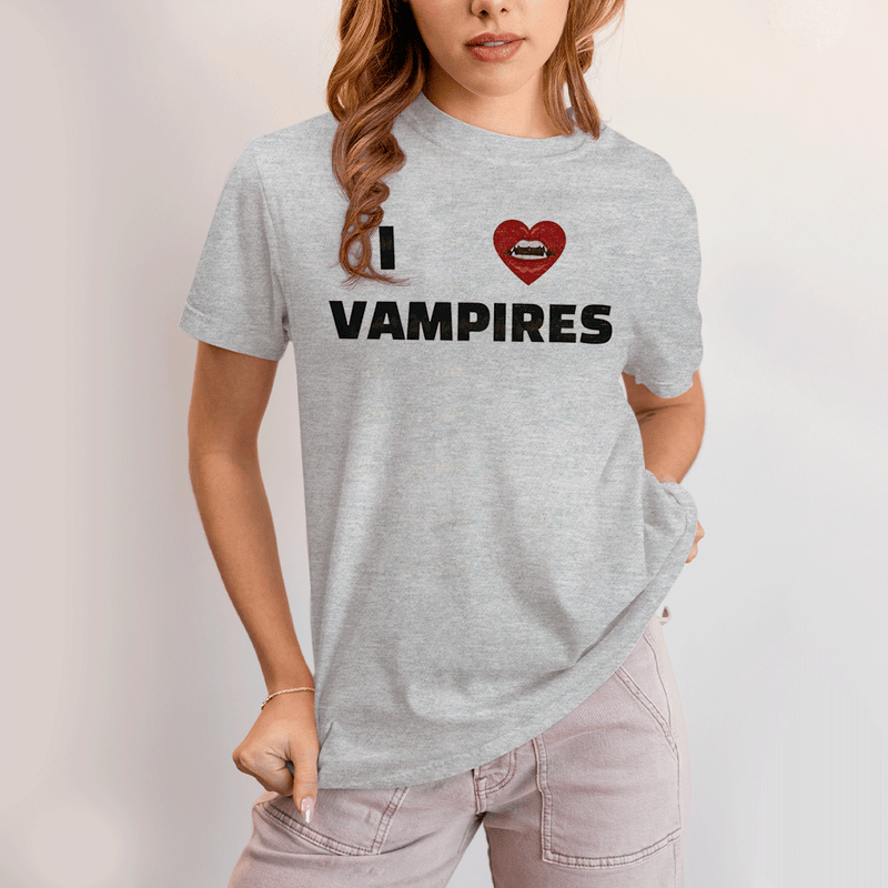 Camiseta Algodão Unissex T shirt Olivia Rodrigo I Love Vampires