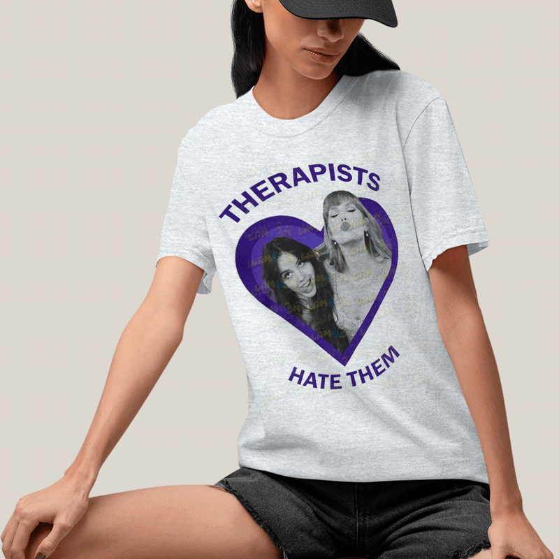 Camiseta Algodão Unissex T shirt Rodrigo & Taylor Swift Therapists