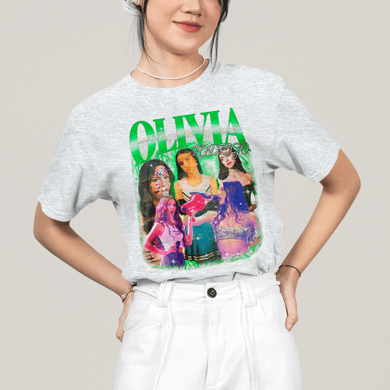 Camiseta Algodão Unissex T shirt Olivia Rodrigo Cantora Verde