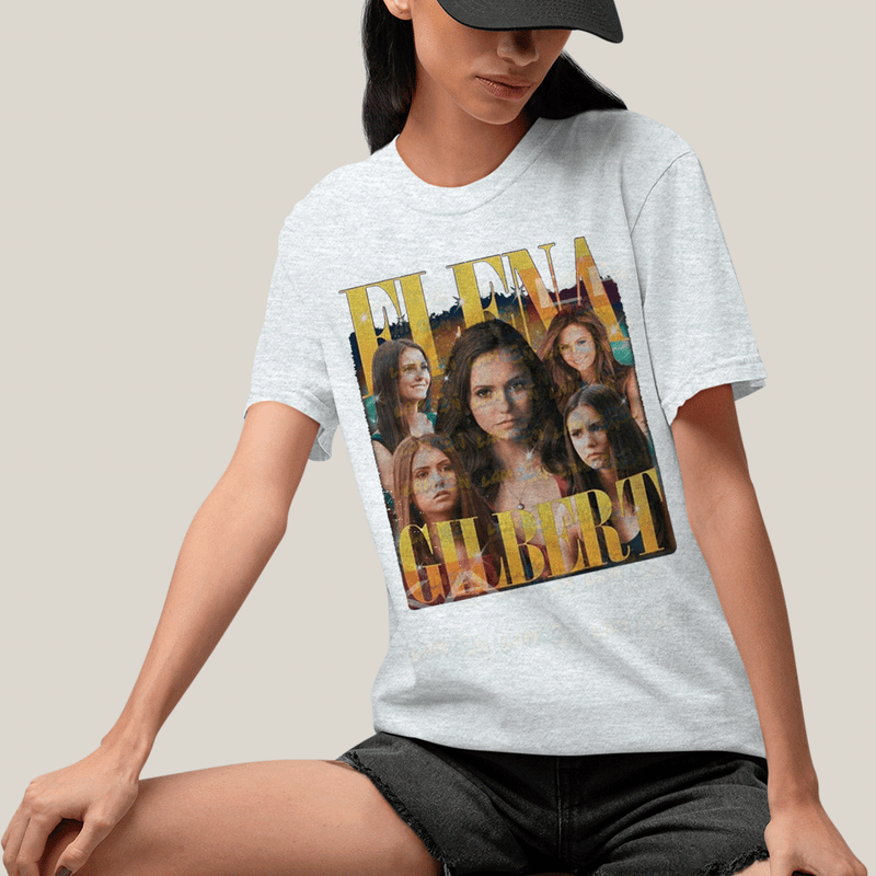 Camiseta Algodão Unissex T shirt- Elena Gilbert Diario de Um Vampiro Amarelo