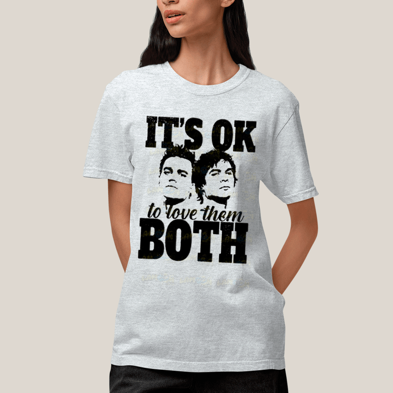 Camiseta Algodão Unissex T shirt- Diario de Um Vampiro Irmãos Salvatore Is Love Them Both