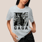 Camiseta Algodão Unissex T shirt- Lady Gaga Black White