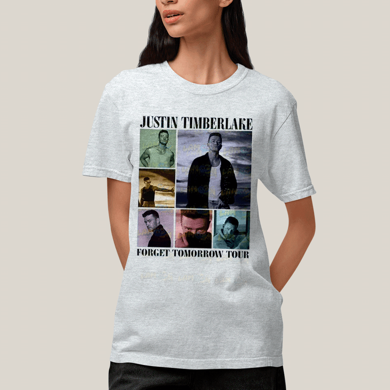 Camiseta Algodão Unissex T shirt- Justin Timberlake Forget Tomorrow Tour-
