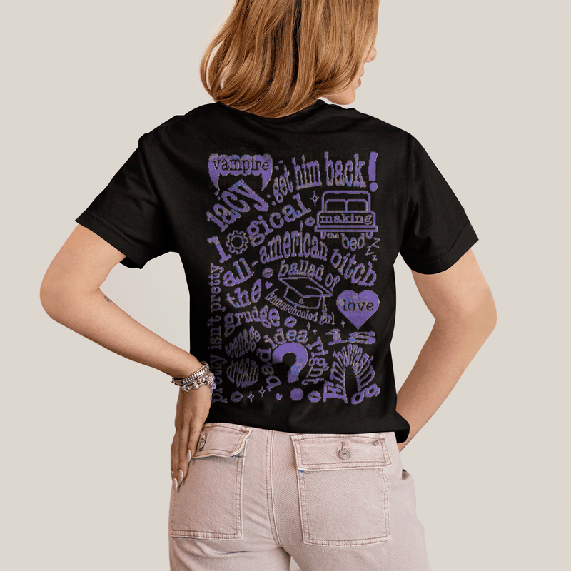 Camiseta Algodão Unissex T shirt Olivia Rodrigo Or Guts Vampire Roxo FC