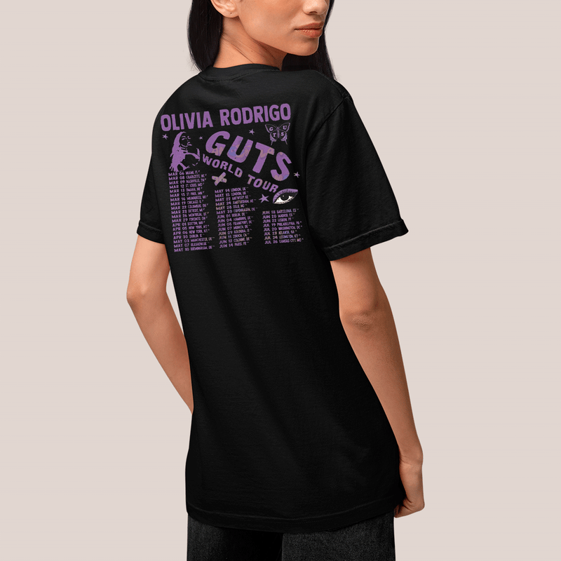 Camiseta Algodão Unissex T shirt Olivia Rodrigo Guts World Tour FC