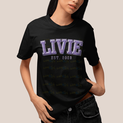 Camiseta Algodão Unissex T shirt Olivia Rodrigo Livie Est 2003 FC