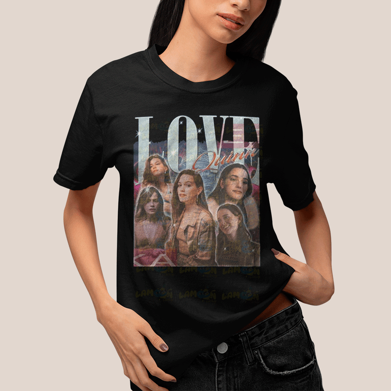 Camiseta Algodão Unissex T shirt- Love Quinn Prata