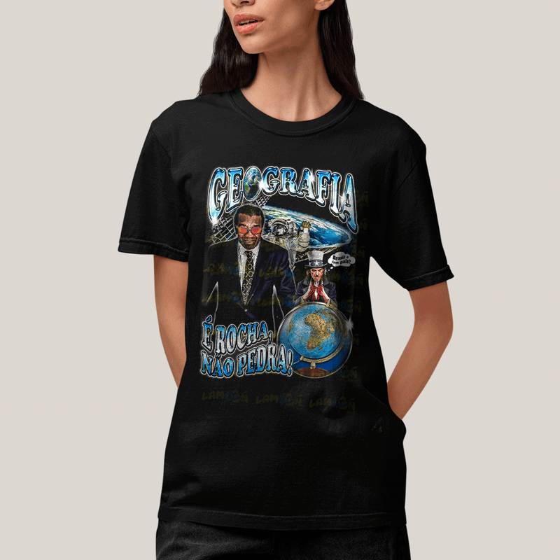 Camiseta Algodão Unissex T shirt- Geografia é Rocha Não Pedra!