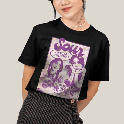 Camiseta Algodão Unissex T shirt Olivia Rodrigo Sour Roxo