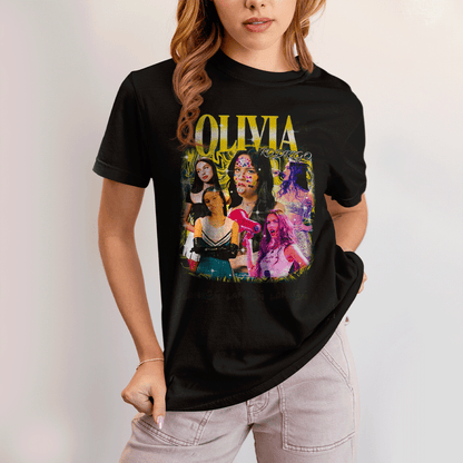 Camiseta Algodão Unissex T shirt Olivia Rodrigo Cantora Amarelo