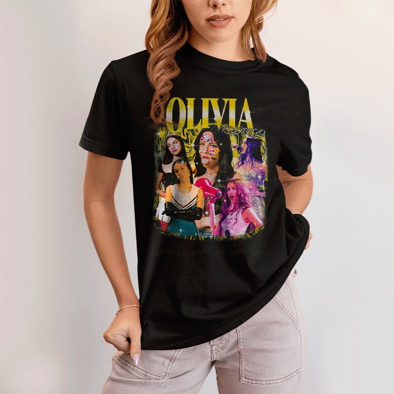 Camiseta Algodão Unissex T shirt Olivia Rodrigo Cantora Amarelo