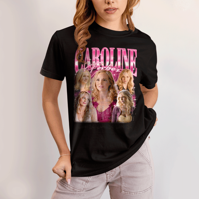 Camiseta Algodão Unissex T shirt- Diario de Um Vampiro Caroline Forbes Pink