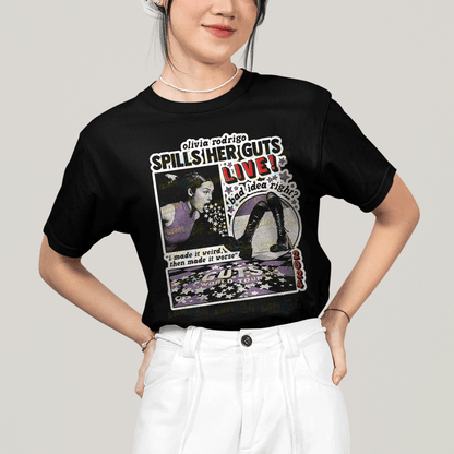 Camiseta Algodão Unissex T shirt Olivia Rodrigo Spill Her Guts