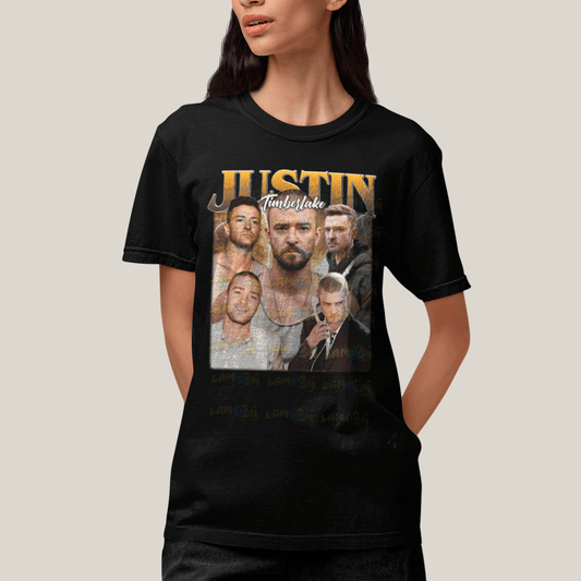 Camiseta Algodão Unissex T shirt- Justin Timberlake Laranja