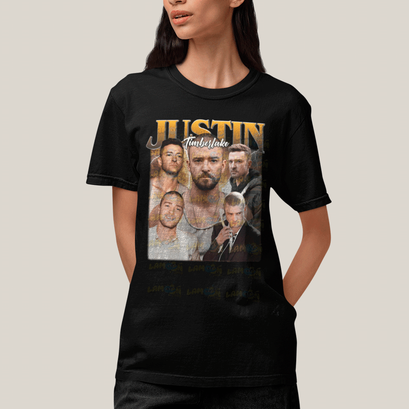 Camiseta Algodão Unissex T shirt- Justin Timberlake Laranja