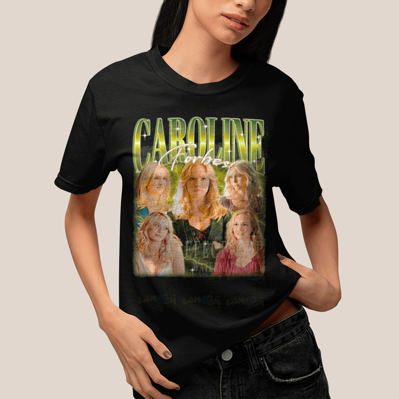 Camiseta Algodão Unissex T shirt- Diario de Um Vampiro Caroline Forbes Amarelo