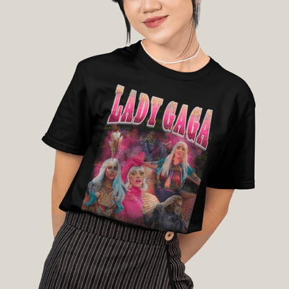 Camiseta Algodão Unissex T shirt- Lady Gaga Artista Pink