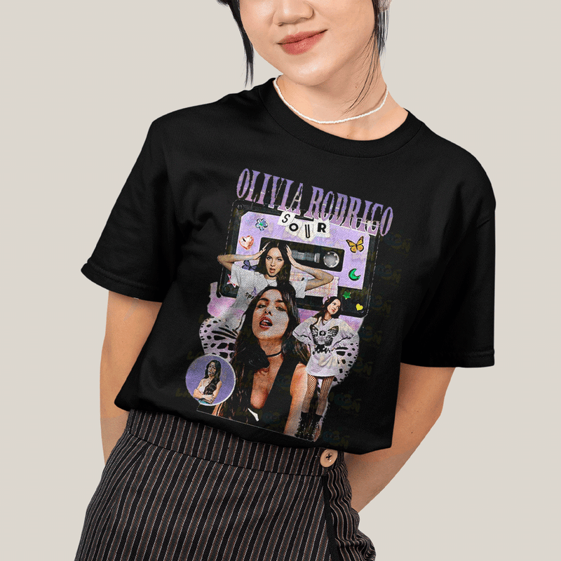 Camiseta Algodão Unissex T shirt Olivia Rodrigo Sour