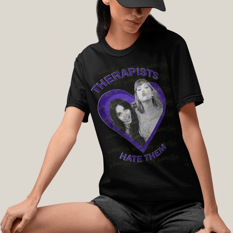 Camiseta Algodão Unissex T shirt Rodrigo & Taylor Swift Therapists