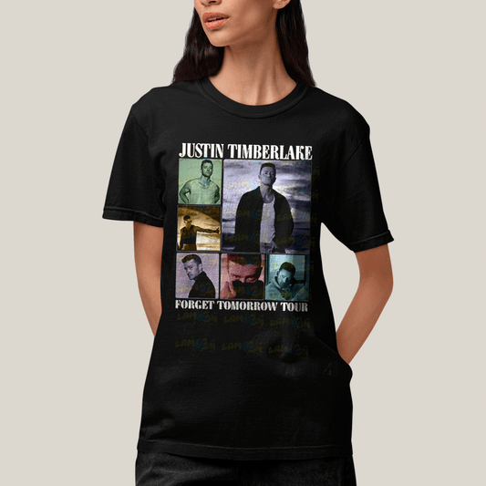 Camiseta Algodão Unissex T shirt- Justin Timberlake Forget Tomorrow Tour-