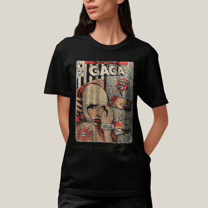 Camiseta Algodão Unissex T shirt- Lady Gaga Capa de HQ