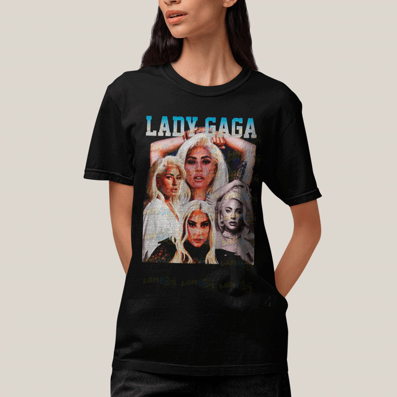 Camiseta Algodão Unissex T shirt- Lady Gaga Artista