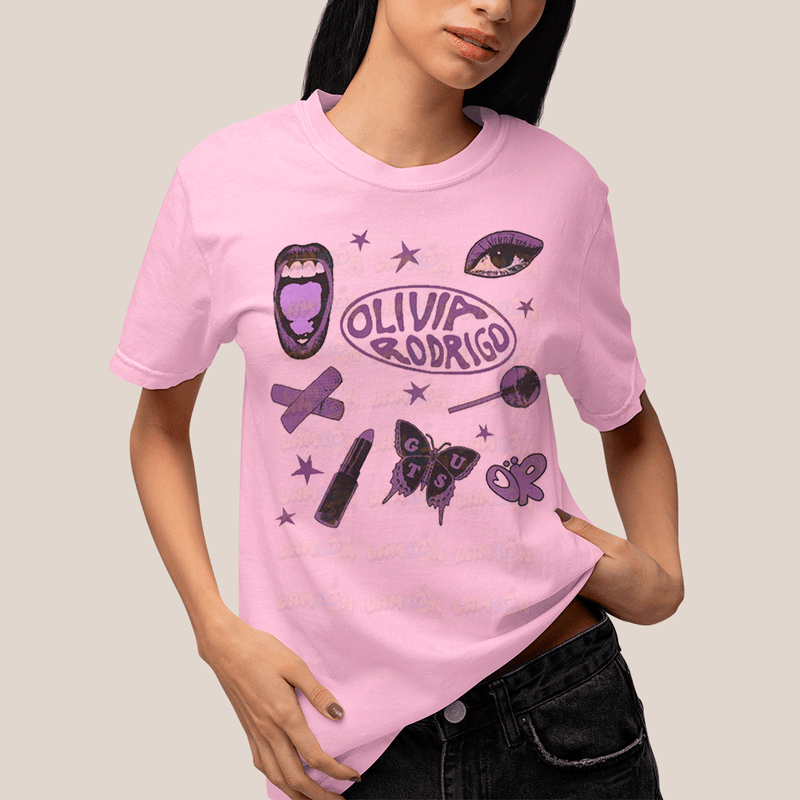 Camiseta Algodão Unissex T shirt Olivia Rodrigo Guts World Tour FC