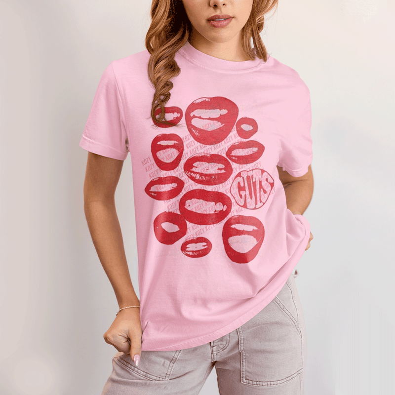 Camiseta Algodão Unissex T shirt Olivia Rodrigo Bocas Guts
