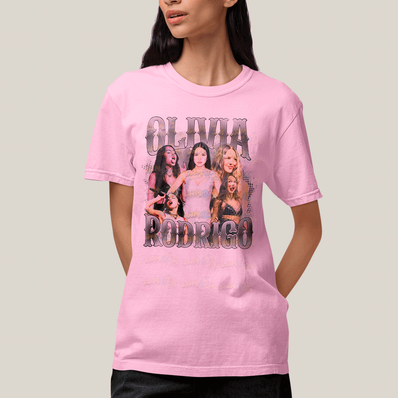 Camiseta Algodão Unissex T shirt Olivia Rodrigo Prateado 1