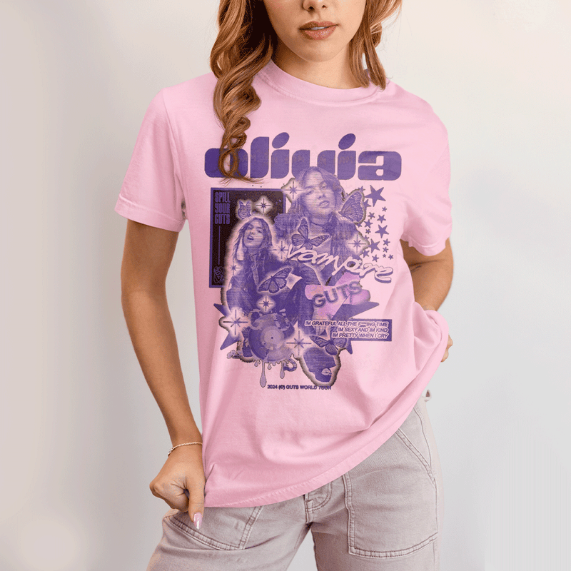 Camiseta Algodão Unissex T shirt Olivia Rodrigo Vampire Guts