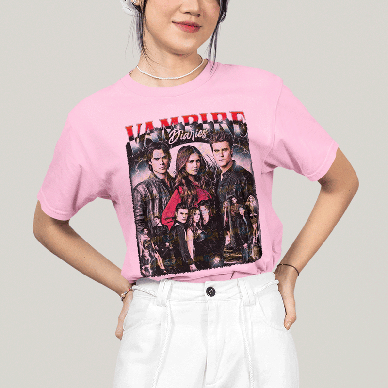 Camiseta Algodão Unissex T shirt- Diario de Um Vampiro Personagens