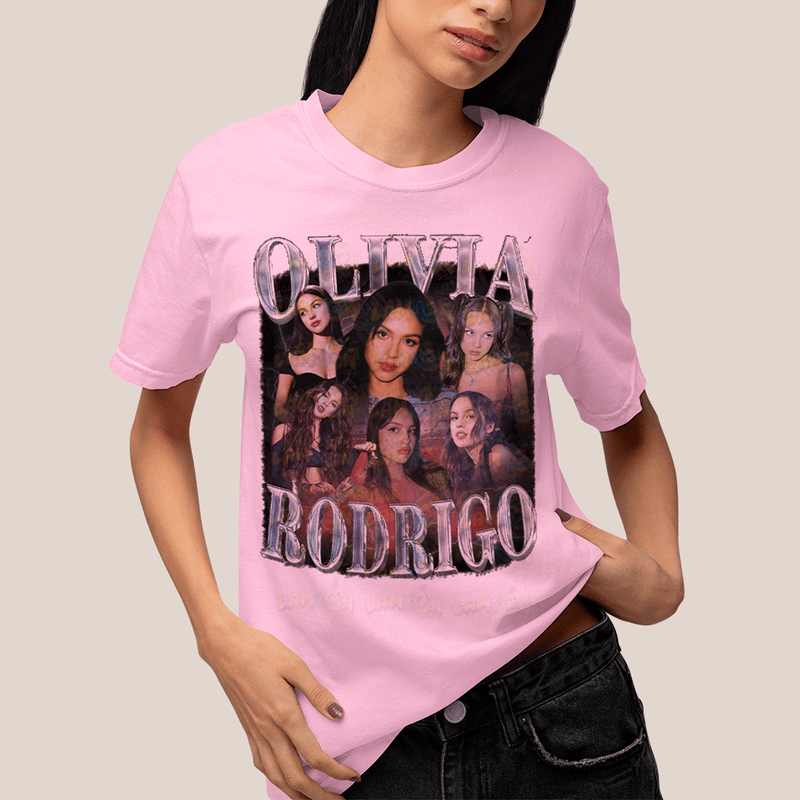 Camiseta Algodão Unissex T shirt Olivia Rodrigo Prateado