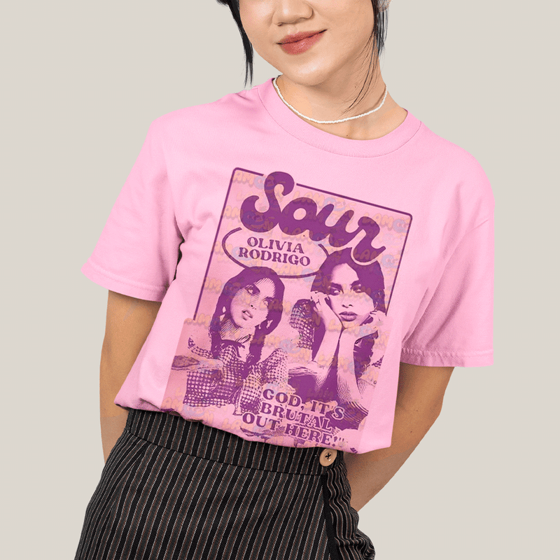 Camiseta Algodão Unissex T shirt Olivia Rodrigo Sour Roxo