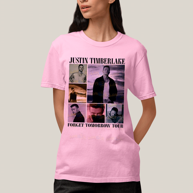Camiseta Algodão Unissex T shirt- Justin Timberlake Forget Tomorrow Tour-