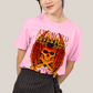 Camiseta Algodão Unissex T shirt- Avenged Sevenfold Esqueleto de Asas Laranja
