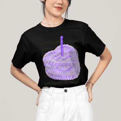 Camiseta Algodão Unissex T shirt Olivia Rodrigo Bolo Roxo