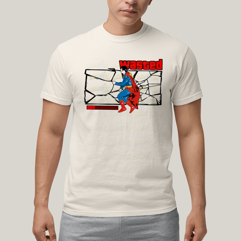 Camiseta Algodão Unissex T shirt Superman Wasted