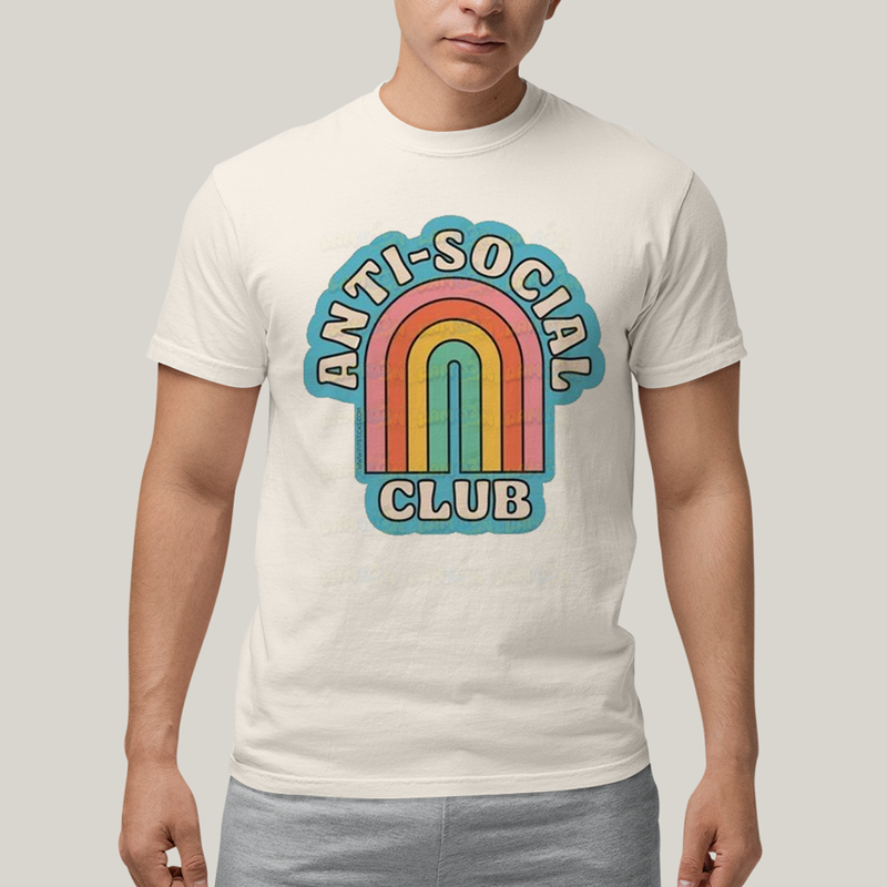 Camiseta Algodão Unissex T shirt Anti Social Club Arco Iris