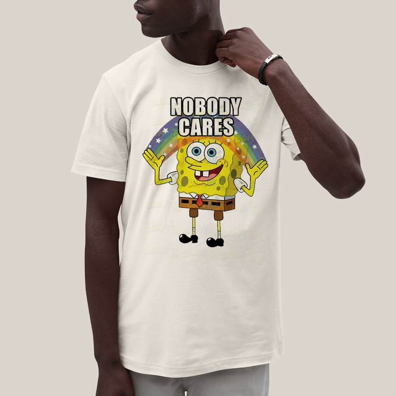 Camiseta Algodão Unissex T shirt Bob Esponja Ninguem Se Importa