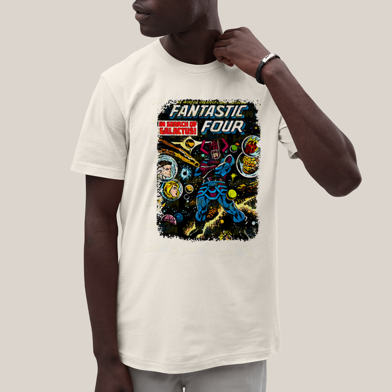 Camiseta Algodão Unissex T shirt Quarteto Fantástico & Galactus Capa HQ