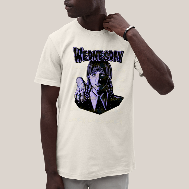 Camiseta Algodão Unissex T shirt Wandinha Roxo Wednesday