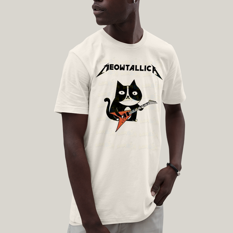 Camiseta Algodão Unissex T shirt Gatinho Meowtallica