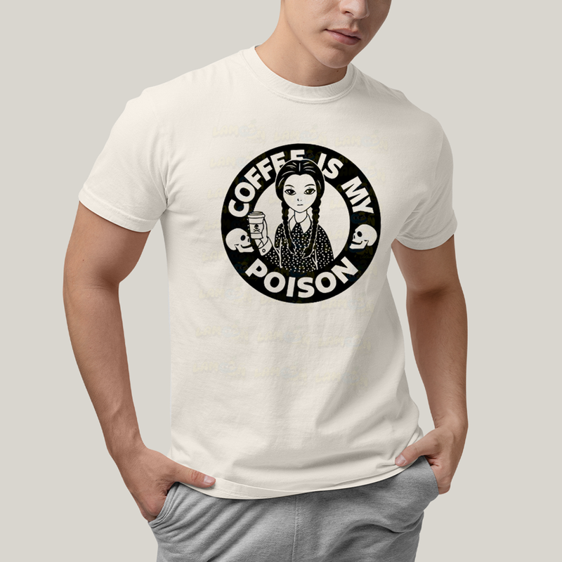 Camiseta Algodão Unissex T shirt Wandinha Café é Meu Veneno