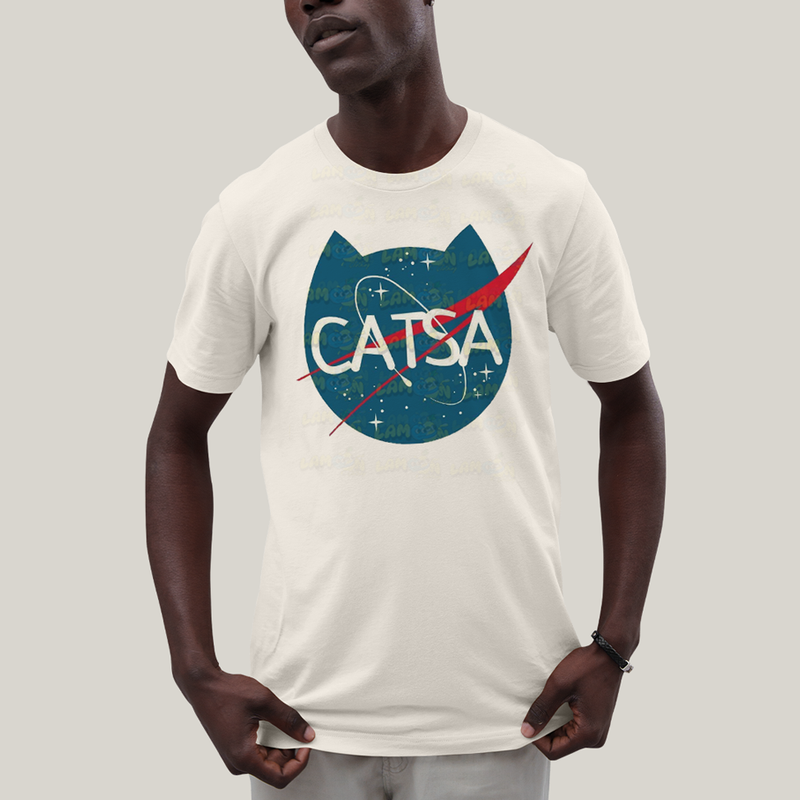 Camiseta Algodão Unissex T shirt Gato Nasa Catsa