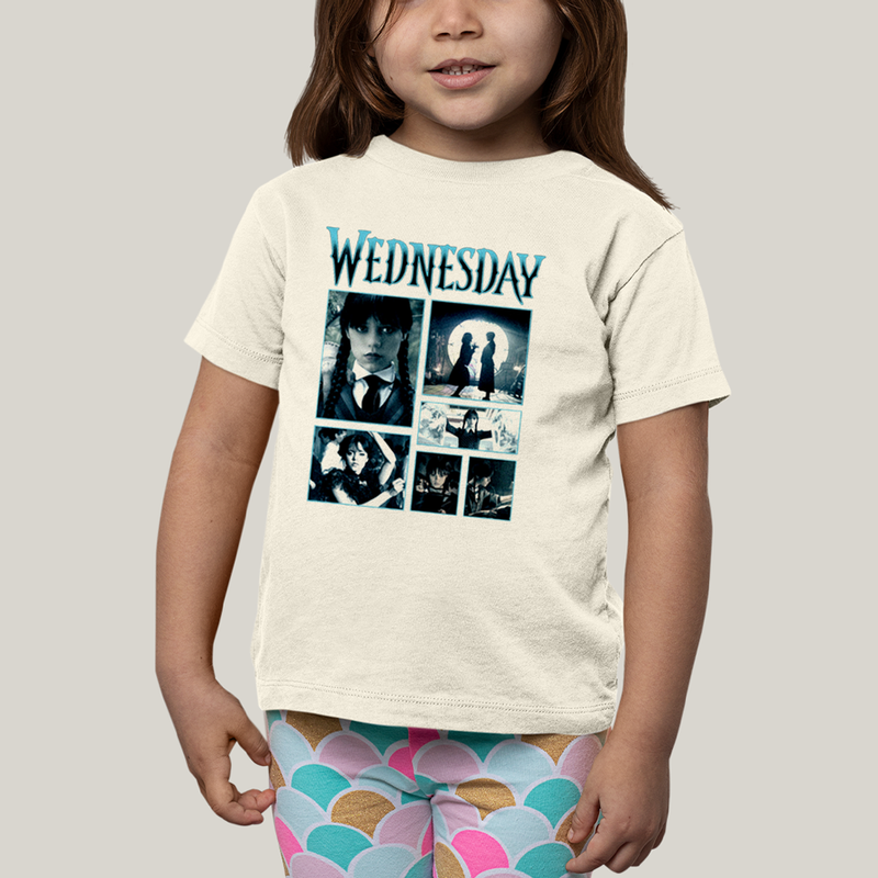 Camiseta Infantil Algodão Unissex T shirt Wandinha Wednesday 1