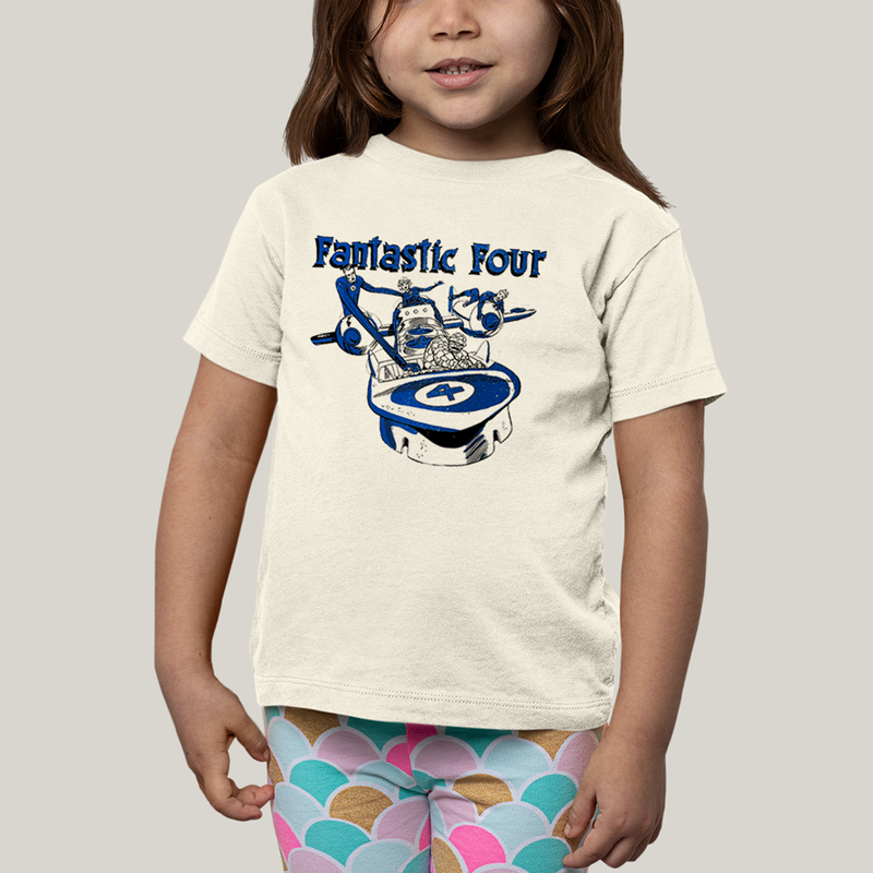 Camiseta Infantil Algodão Unissex T shirt Quarteto Fantástico Nave