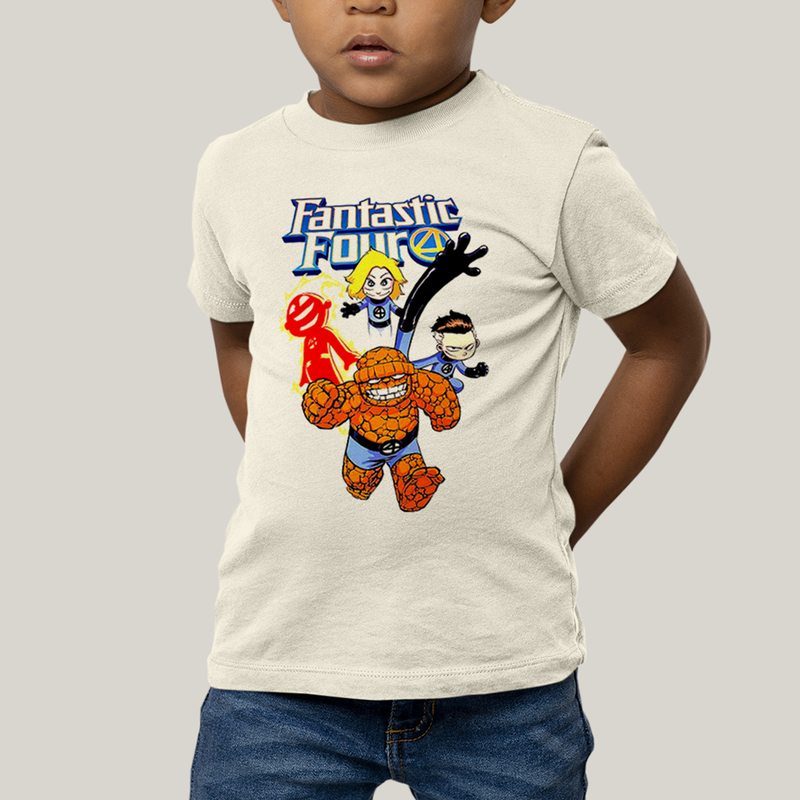 Camiseta Infantil Algodão Unissex T shirt Quarteto Fantástico Infantil